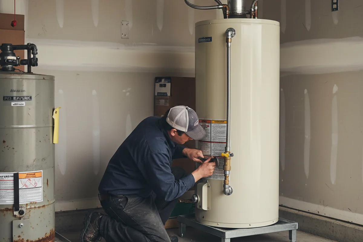 Water heater and shutoff valve replacement in Winnebago