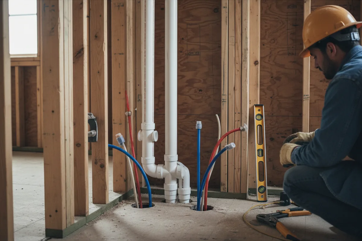 Drain and supply rough-in during Toilet Repair and Installation in Winnebago